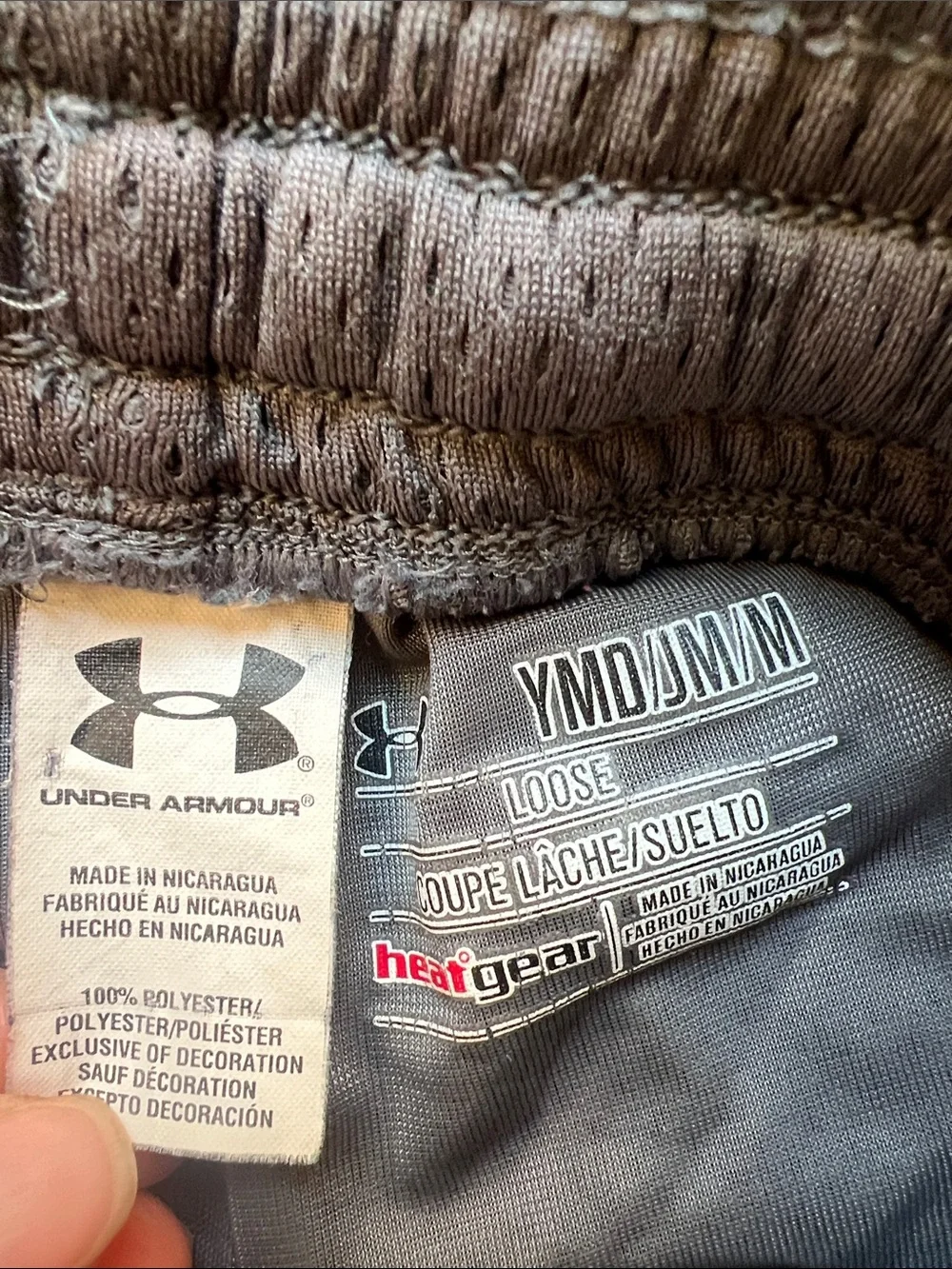 Under Armour Boys Medium Dark Gray Athletic Shorts